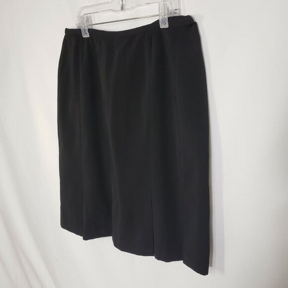 Norton McNaughton Petites Womens Skirt 10P Black Pleated Hem Lined Polyester - Picture 5 of 11
